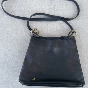 Pelletteria Veneta Purse Crossbody Bag Soft Pebbled Black Italian Leather DI-PA